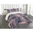 thumbnail image 3 of Ambesonne Navy and Blush Quilted Bedspread Set 3 Pcs, Summer Hawaii, Queen Size, Night Blue Pale Pink, 3 of 5
