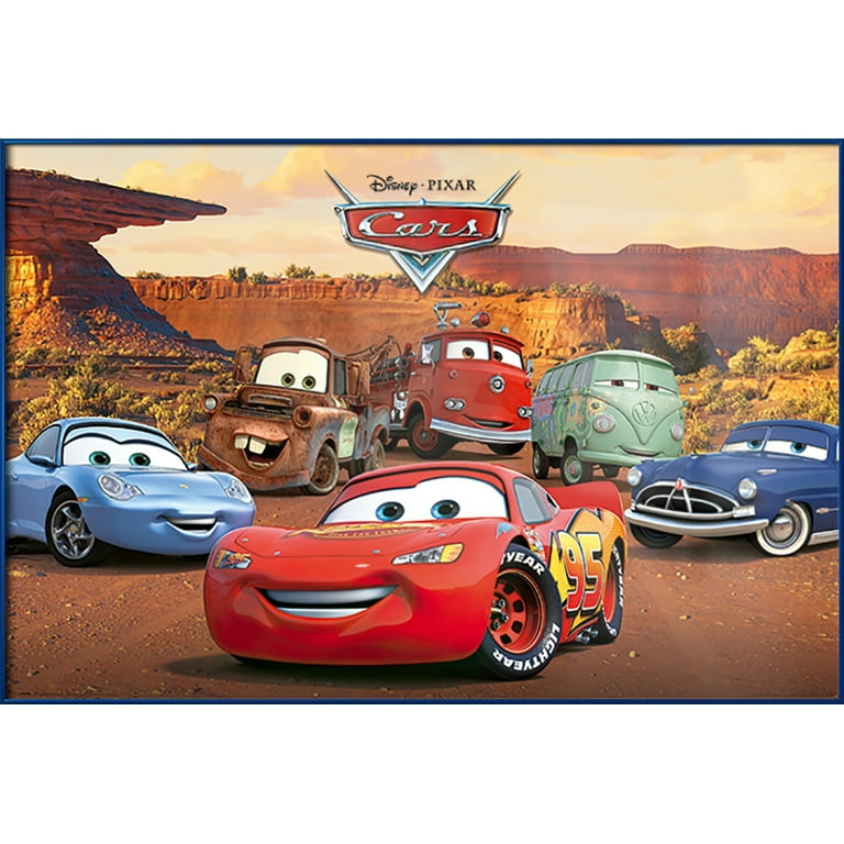 Cars - Framed Disney/Pixar Movie Poster (Characters - Lightning Mcqueen &  Friends) (Size: 36