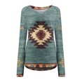 thumbnail image 4 of USSUMA Blouses for Women Fashion 2022 - Long Sleeve Tee Shirts Womens Graphic Basic Stretch Soft Scoop Neck Teens T-Shirt Tops Tee Stars Cartoon Paisley Print Tee Shirts Womens Graphic, 4 of 5