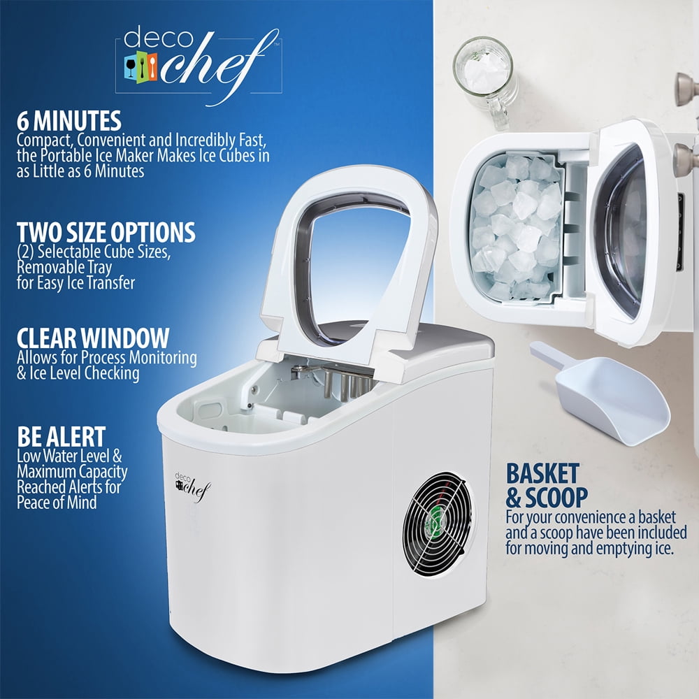 Restored Deco Chef IMWHT Compact Electric Ice Maker White (Refurbished)