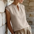 thumbnail image 7 of akafmk Womens Casual Sleeveless Shirts V Neck Blouses Solid Color Summer Daily Tank Tops, 7 of 7