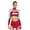 Burgundy, variant on iiniim 2 Piece Women Cheer Leader Costume Top Skirt Cosplay Cheer Halloween Cheerleading Party Green XXL