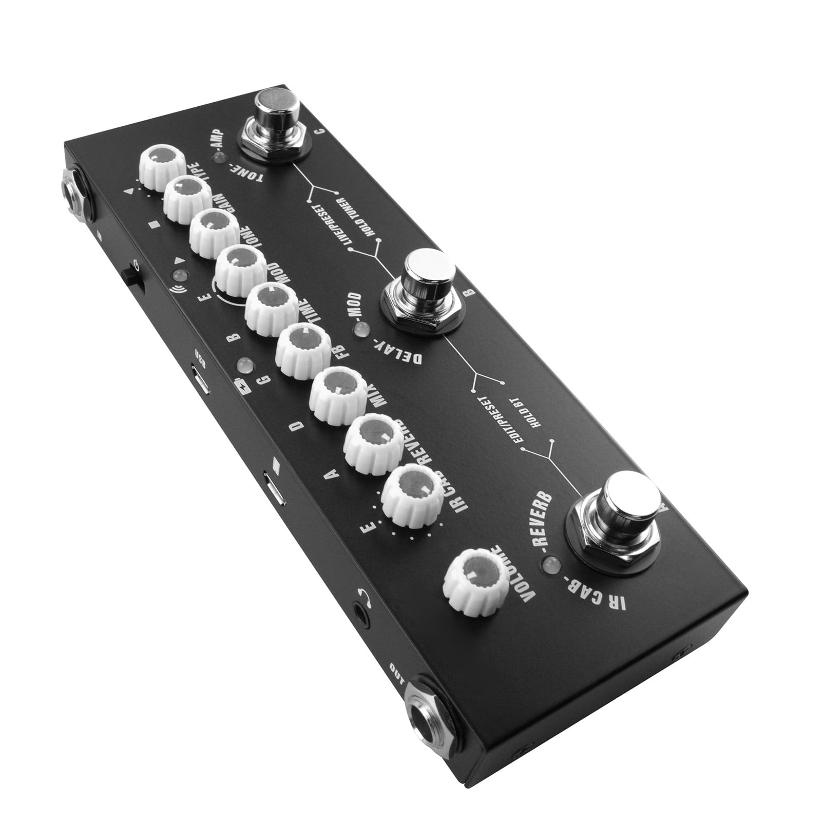 Guitar Effects Pedal Pedal CUBE BABY Portable Multifunctional Electric Guitar Combined Effect Pedal with Wireless Music Playback Phone Recording Audio Type-C Interface Function