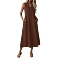 thumbnail image 2 of Horkkom Maxi Dresses for Women Sleeveless Linen Summer Dresses Beach Casual Long Dresses with Pockets, S-2XL, 2 of 9