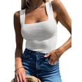 thumbnail image 2 of Womens Ribbed Tank Tops Sleeveless Square Neck Shirts Casual Slim Fitted Knit Shirts, 2 of 5