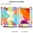 thumbnail image 2 of iPad mini 6 Case 2021 with Pencil Holder, Dteck Butterfly Kickstand Hybrid High Impact Resistant Heavy Case With Carry Shoulder Strap for iPad mini 6,Rainbow Red, 2 of 8