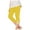 Yellow, variant on TIREOW Girls Cropped Leggings Solid Color Stretch Snug Fitting Long Pant Leggings 3/4 Length Pants High Waist Sports Yoga Tight Pants