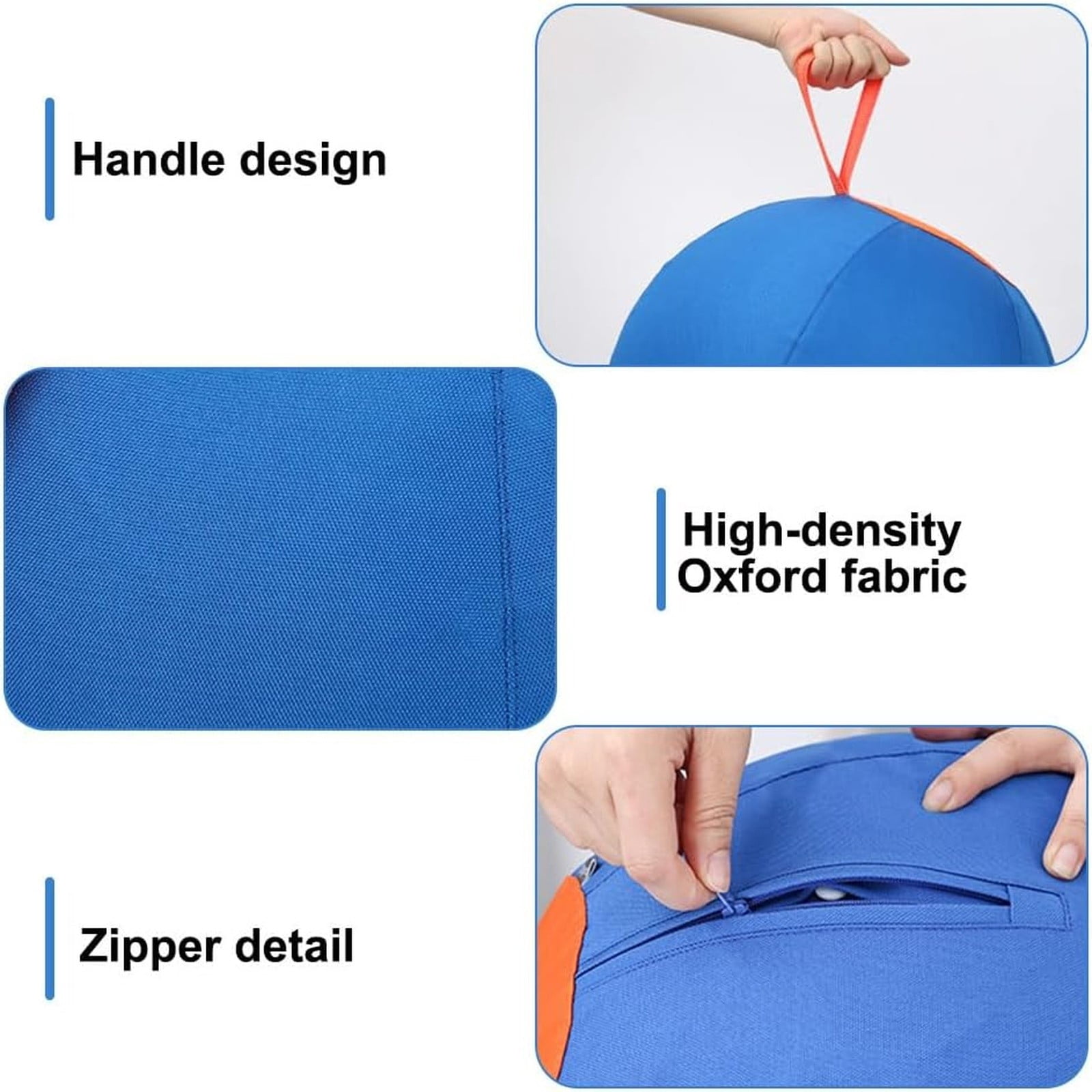 Jumbo Dog Herding Ball Inflatable Giant Dog Toy Durable Anti Tear Calming Exercise Ball with Cover Pump for Large Medium Small Dogs Training Play 25–55cm