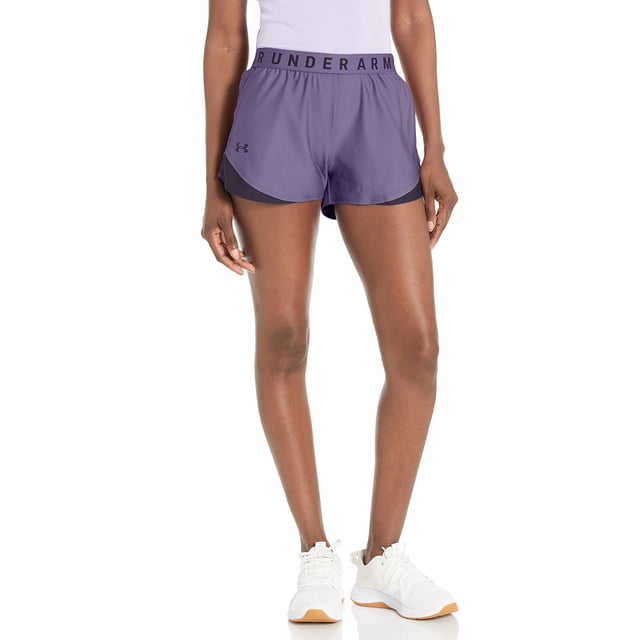 Pantalones cortos Under Armour Play Up 3.0 para mujer, talla XXL, color morado