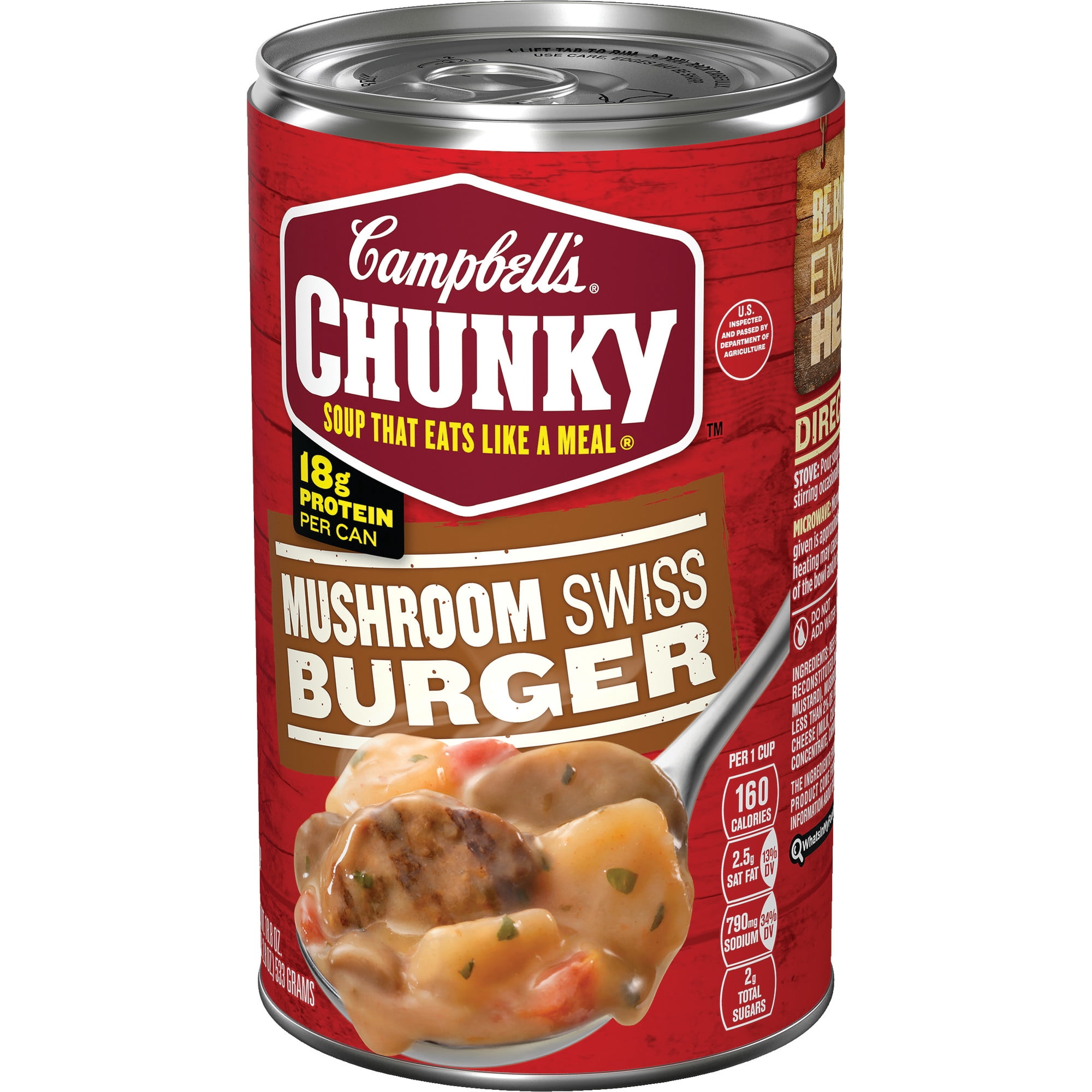 Campbell's Chunky Soup, Mushroom Swiss Burger Soup, 18.8 Ounce Can
