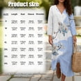 thumbnail image 6 of DISNIMO Floral Printed Maxi Dresses for Women Loose V Neck Dress Lightweight 3/4 Sleeve Midi Dress Fashion Long Shift Dresses, M, 6 of 6