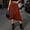 Red, variant on Women's High Waisted Skirts Asymmetrical Ruffle Flowy Business Casual Work Midi Skirt Brown XL(XL)