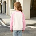 thumbnail image 6 of Girls Color Block Sweatshirt Raglan Long Sleeve Crewneck Pullover Tops Fall Clothes, 6 of 6