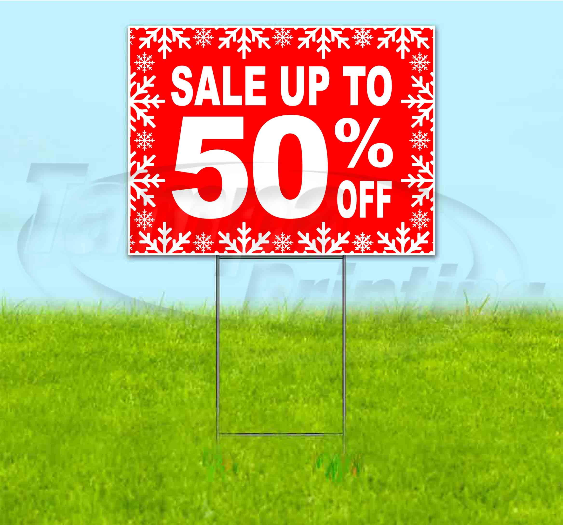 Sale Up To 50% Off (18"" X 24"") Yard Sign, Includes Metal Step Stake