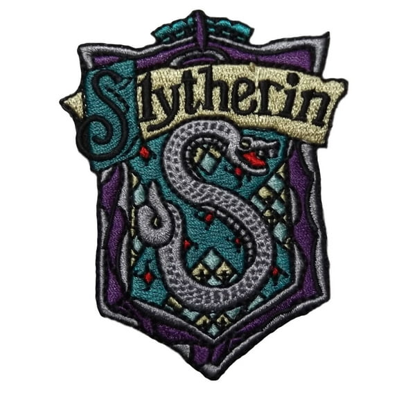 Harry Potter House of Slytherin Crest 3 1/4 inches Tall Embroidered Patch