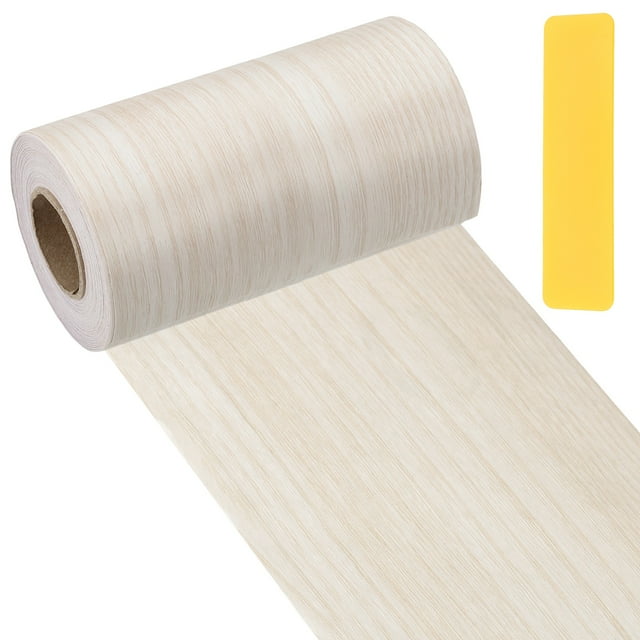 Cinta de reparación de grano de madera autoadhesiva Uxcell con raspador para muebles Álamo Blanco 4"x33'