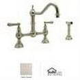 thumbnail image 2 of Lever Handle Bridge Kitchen Faucet with Sidespray Rinse with 9" Reach Country Spout - Finish: Satin Nickel, 2 of 2