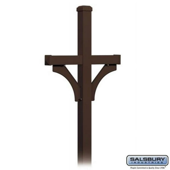 Salsbury Industries 4372BRZ Deluxe Post, 2 Sided In-Ground Mounted for Roadside Mailboxes, Bronze