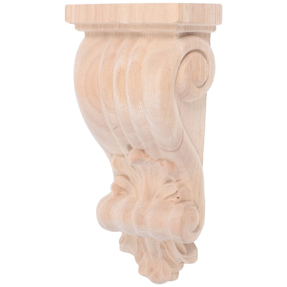 CIMAXIC Wood Corbels for Shelves Khaki Solid Wood Decorative Rustic Furniture Applique