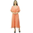 thumbnail image 2 of Bimba Women's Designer Tassel Kaftan Dress Kimono Sleeve Long Maxi Coverup Gown, 2 of 9