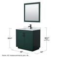 thumbnail image 5 of Wyndham Collection Miranda 36" Wood&Metal Single Bathroom Vanity in Green/Black, 5 of 6
