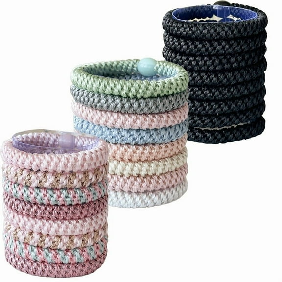 24 Pcs Pink Hair Accessories Goody Strong Hold Ponytail Holders Braided Hair Bands for Women Girl Mom Girlfriend, Home Office Supply