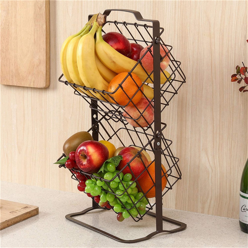 Wire Market Basket Stand, 3 Tier Fruit Baskets with Removable Wire Baskets  for Fruit, Vegetables, Toiletries, Household Items, Floor Standing Metal  Storage Baskets for Kitchen Bathroom Pantry - Walmart.com