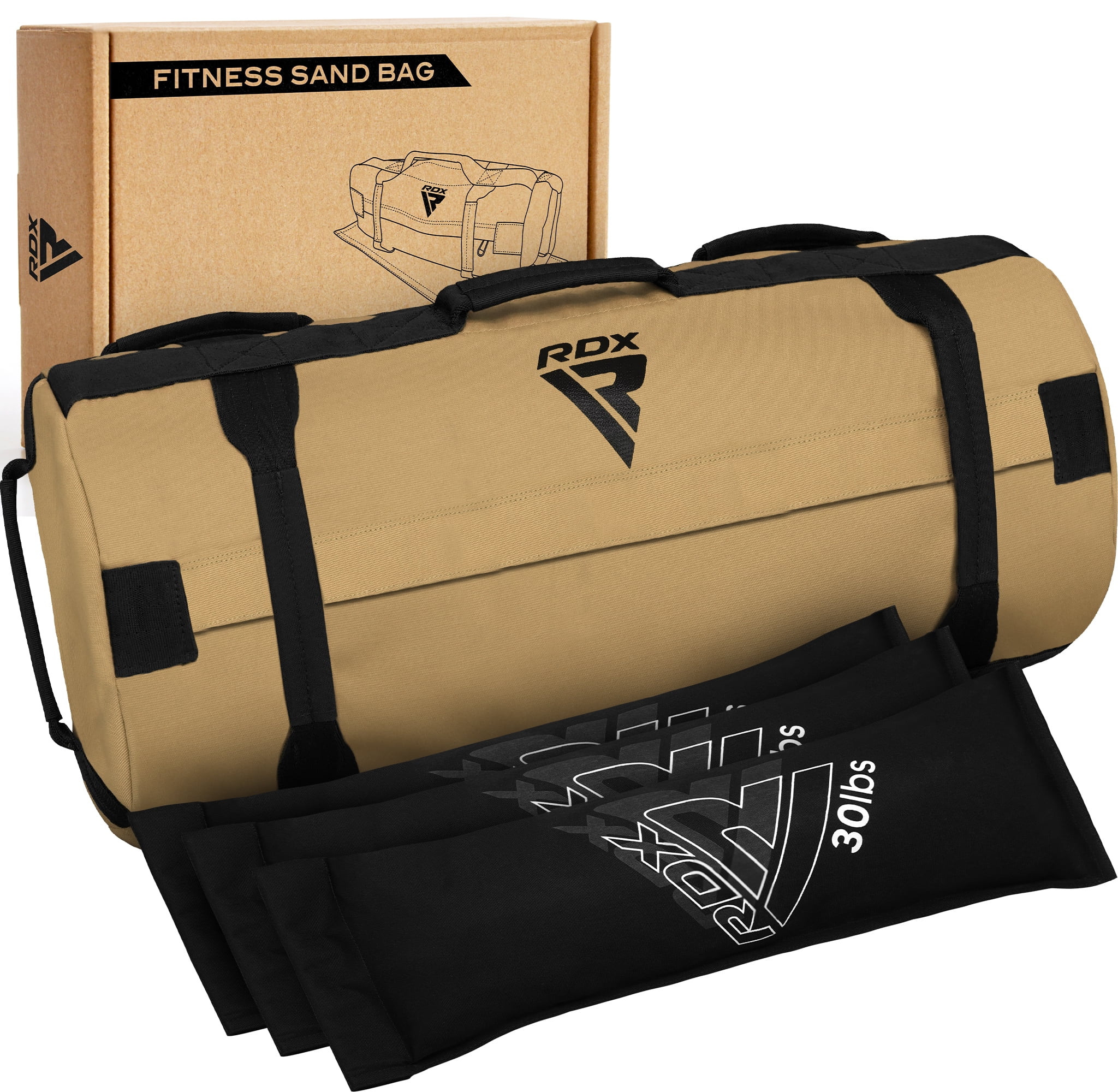 RDX Sandbag for Fitness Weights Training, Unfilled Power Bags with Handles, 5-200 LBs Adjustable Weighted Slam Bag for Strength Powerlifting Running Heavy Workout Home Gym Exercise, Sold AS UNFILLED