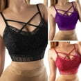 thumbnail image 5 of Lace Bralettes for Women Cami Bra Padded Bandeau Bra Straps Tube Top Wrap Chest Wirefree Sexy Vest Bras Daily Crop Top Brass for Women Size S-5XL, 5 of 6