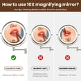 thumbnail image 5 of 8 in. Wall-Mount LED Lighted Makeup Mirror, 1X/10X Double-Sided Magnifying Bathroom Mirror with Rechargeable Battery, Brushed Nickel, 5 of 7