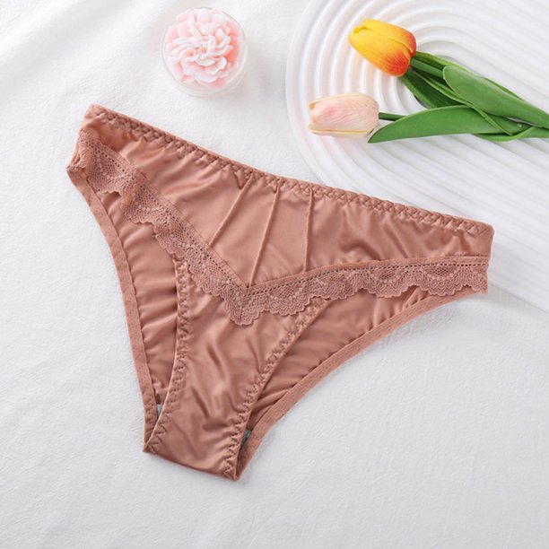 Puntoco Ropa interior para mujer, calzoncillos de moda para mujer, de color liso, de cintura baja, con encaje, que tensan el abdomen y levantan los glúteos