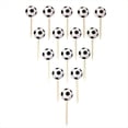 thumbnail image 3 of Palillo de Dientes con Tema de Fútbol, Decoración de Cupcakes, Decoración de Fiesta de Feliz Cumpleaños, Bandera de Palillo de Dientes para Pastel de Postre de Fruta, 3 of 5