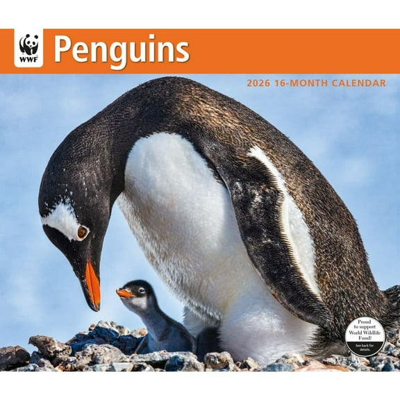 Carousel Calendars, Penguins WWF 2026 Wall Calendar