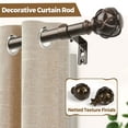 thumbnail image 5 of KAMANINA 7/8" Adjustable Single Curtain Rod with Netted Texture Finial, 28 - 48", Bronze, 5 of 7