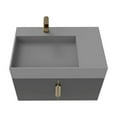 thumbnail image 2 of Amazon 30" Black Wood Floating Vanity with Gray Top and Gold Trim, 2 of 10