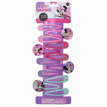 Disney Minnie Mouse Glitter Hair Clips Girls Accessories, Dress Up and Pretend Play, Multicolor, 12pc, Ages 3 