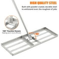 thumbnail image 3 of Lawn Leveling Rake 30"×10", 180° Flexible Rotation & 72'' Long Handle, Stainless Steel Heavy-Duty Topdressing Lawn Leveling Tool for Backyard Garden Farm Golf Course Pasture, 3 of 7