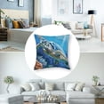 thumbnail image 5 of nygtbtfer Square Pillow Covers Pack of 2 Sea Plants in Painting Blue Velvet Decorative Comfortable Bedroom Outdoor Pillow Covers with Zipper White, 5 of 7