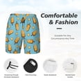 thumbnail image 6 of Picia Lemon Ice Cream pattern Mens Swim Trunks with Compression Liner Stretch Beach Shorts Quick Dry with Zipper Pockets No-Chafing Board Shorts-3X-Large, 6 of 9