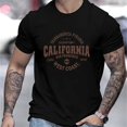 thumbnail image 1 of T-Shirt Graphique Tendance pour Hommes avec Imprimé California sur l'Épaule, 1 of 5