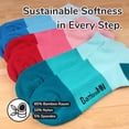 thumbnail image 7 of BambooMN Unisex Tri-Color Rayon from Bamboo Ankle Socks - Assortment A - Large - 4 Pairs, 7 of 7