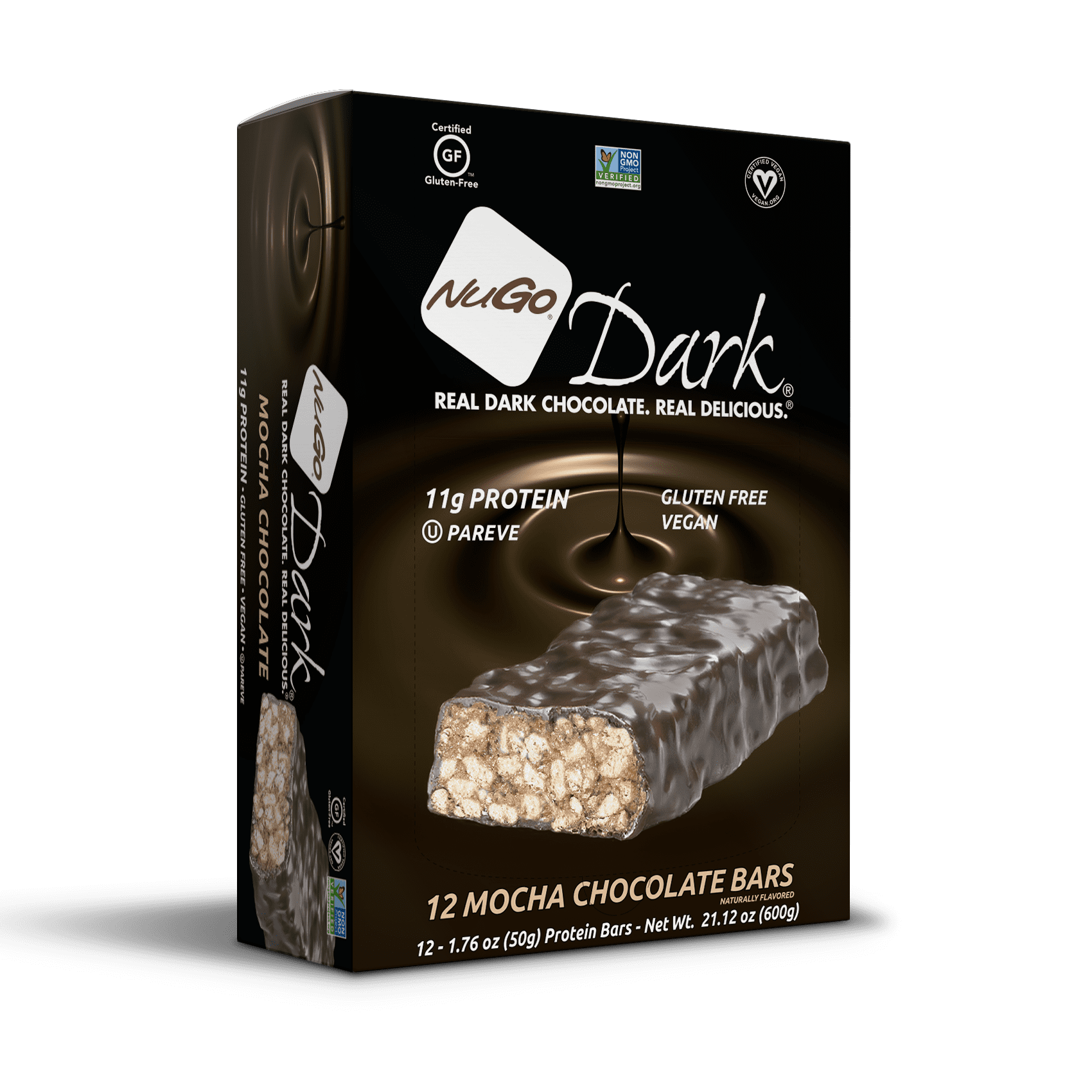 NuGo Dark Protein Bar, Mocha Chocolate, 11g Protein, 12 Ct Walmart