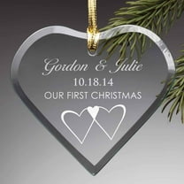 Personalized Christmas Glass Ornament - Our First
