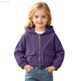 thumbnail image 2 of Liyamei Kids Hooded Jacket with Pockets for Fall Casual Sport Outerwear Size 12-13 Years, 2 of 7