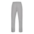 thumbnail image 4 of kamemir Men's Casual Pants Mens Casual Pants Elastic Waist Linen Lightweight Straight-Legs Loose Fit (Grey,4XL), 4 of 5