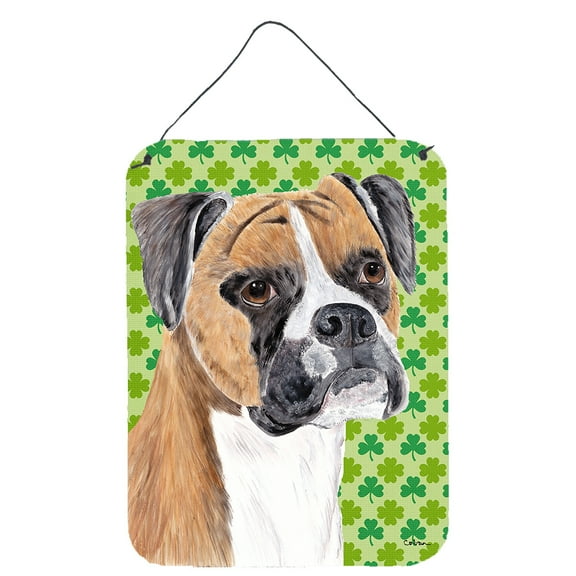 Boxer St. Patrick's Day Shamrock Portrait Wall or Door Hanging Prints