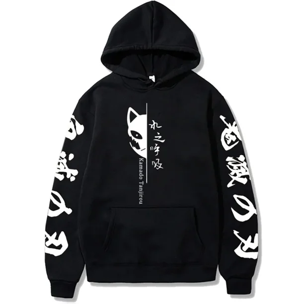 Sudadera con capucha 2024 para adultos, sudadera con capucha de dibujos animados Kawalii, estampado de Demon Slayer, ropa de otoño a la moda para exteriores, sudaderas para niños y niñas