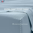 thumbnail image 4 of Pure Giza Cotton Twin-XL Size Bed Sheets Set- 300-TC Bedding – Twin-XL Size Bed, 18" Inch Deep Pocket 300TC Twin-XL Sheets - Sky Blue, 4 of 7