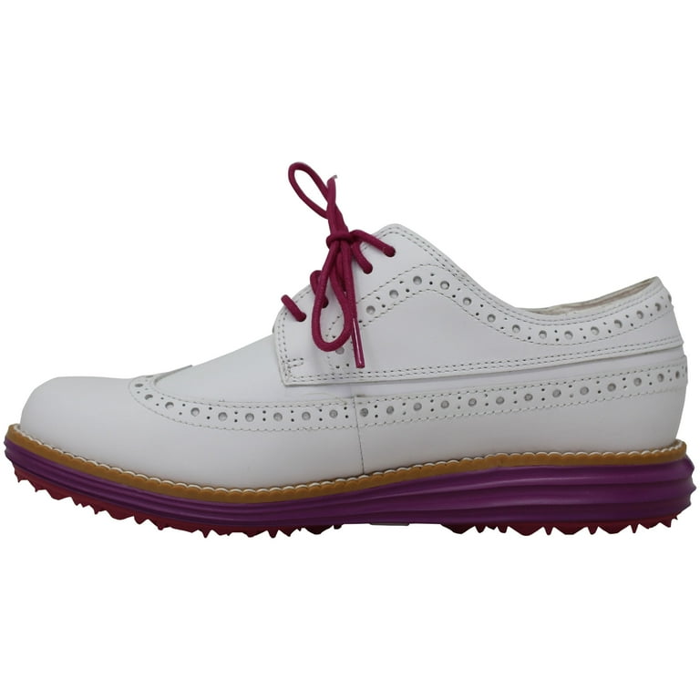 Cole Haan OG Wing Ox Golf White/Fuschia WP W23541 Women's