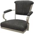 thumbnail image 3 of Miami Bar Height 30" Swivel Tilt Metal Bar Stool - Dark Gray Fabric- Beige Frame, 3 of 3